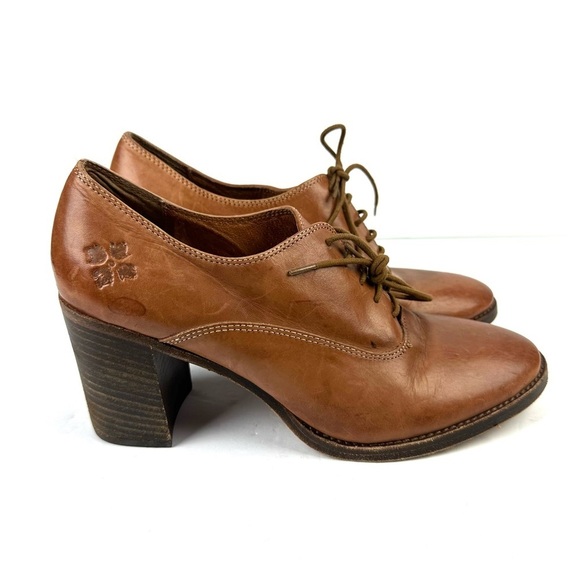 Patricia Nash Anna Shoes 9.5 Brown Leather Oxford Block Heel Womens - Picture 8 of 14